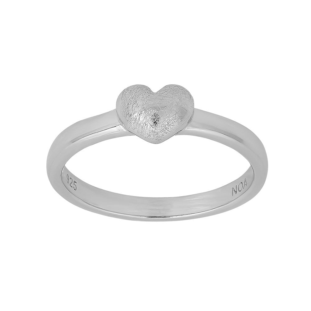 Stab. Silber Kinderring matt Herz