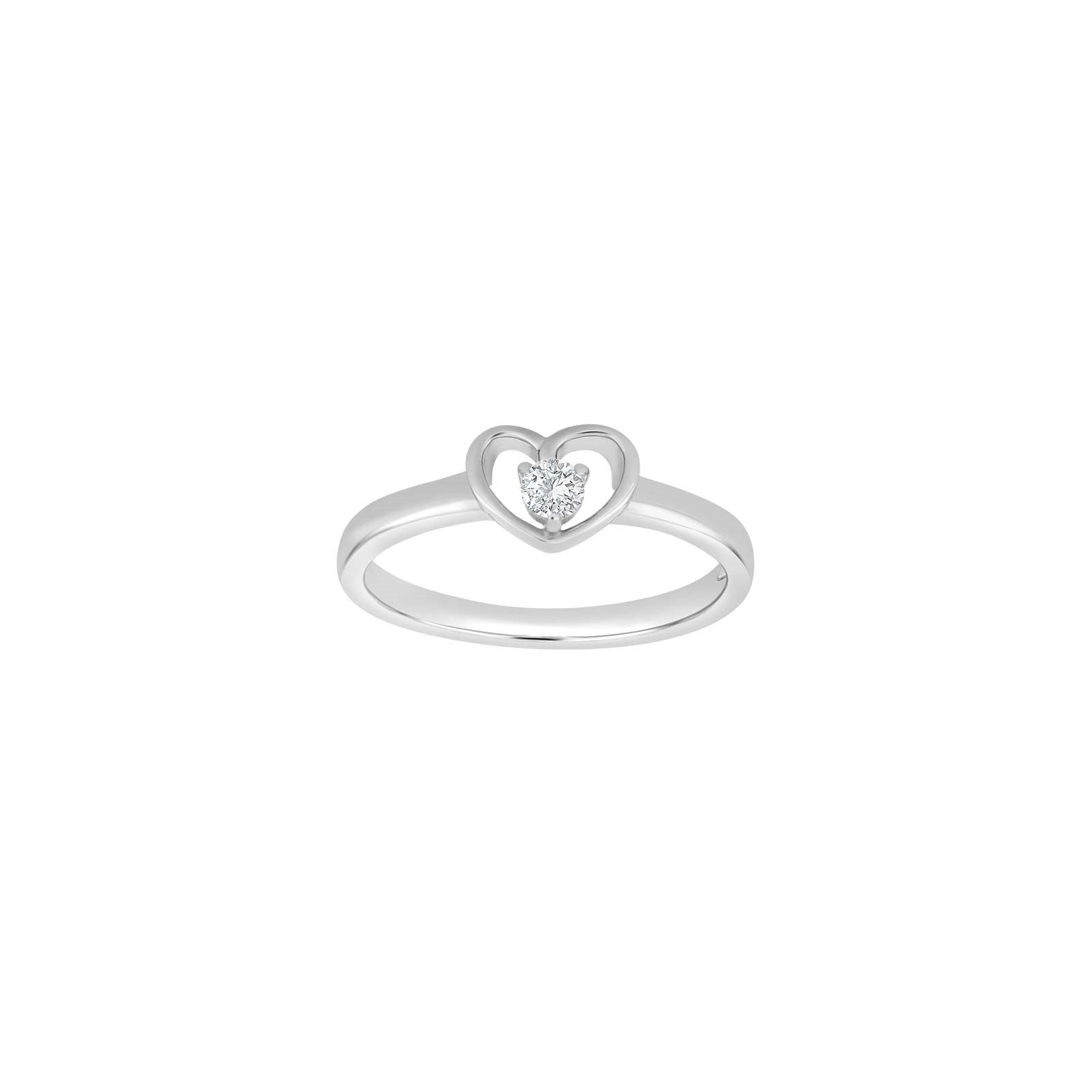 Rod. silver children's ring heart w/cz