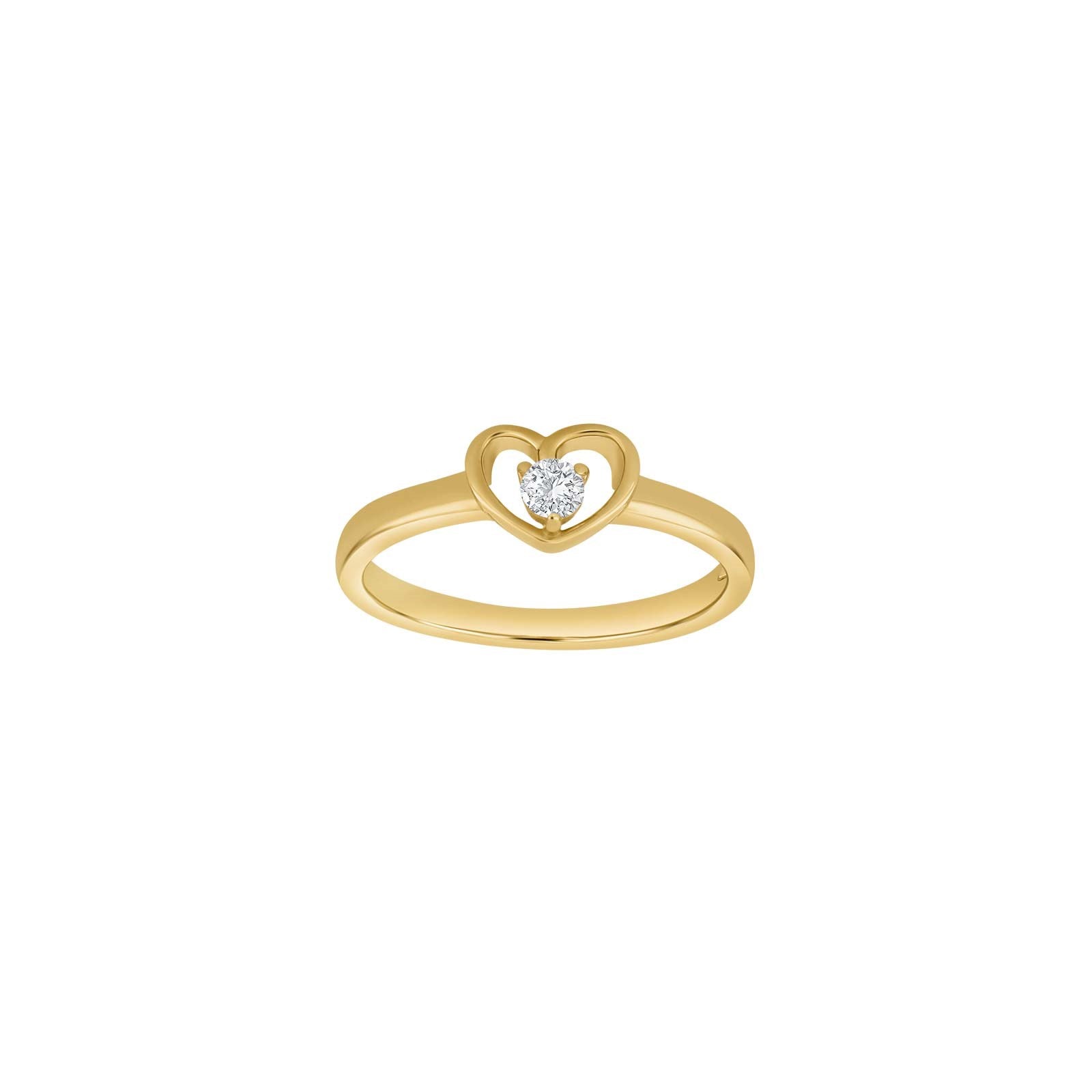 Rod. silver children's ring heart w/cz