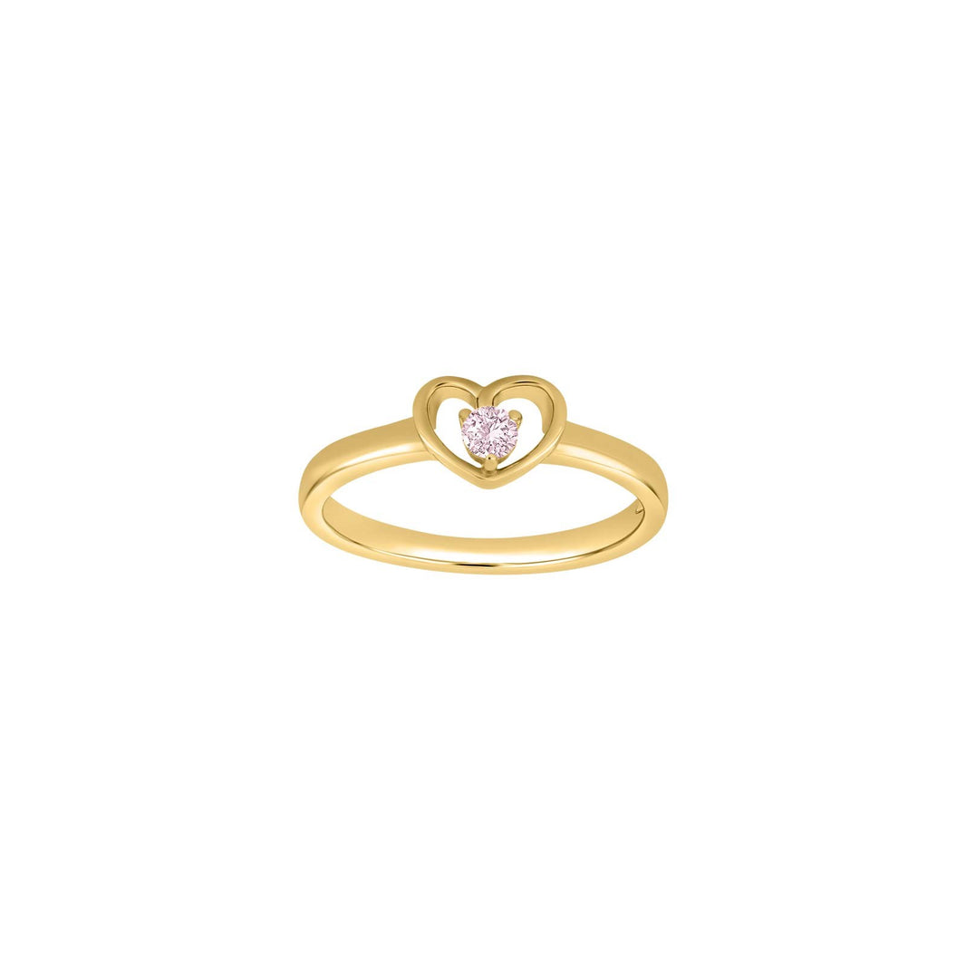 Rod. silver children's ring heart w/pink cz