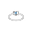 Rod. silver children's ring heart w/ light blue cz