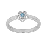 Rod. silver children's ring flower w/light blue cz