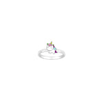 Rod. silver children's ring unicorn w/enamel