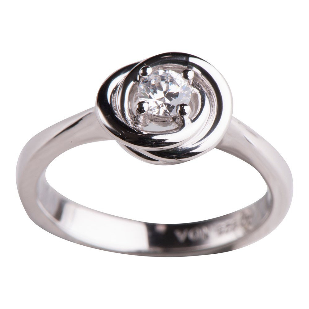 Sølv ring Rhd m/cz