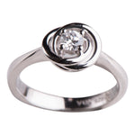 Sølv ring Rhd m/cz