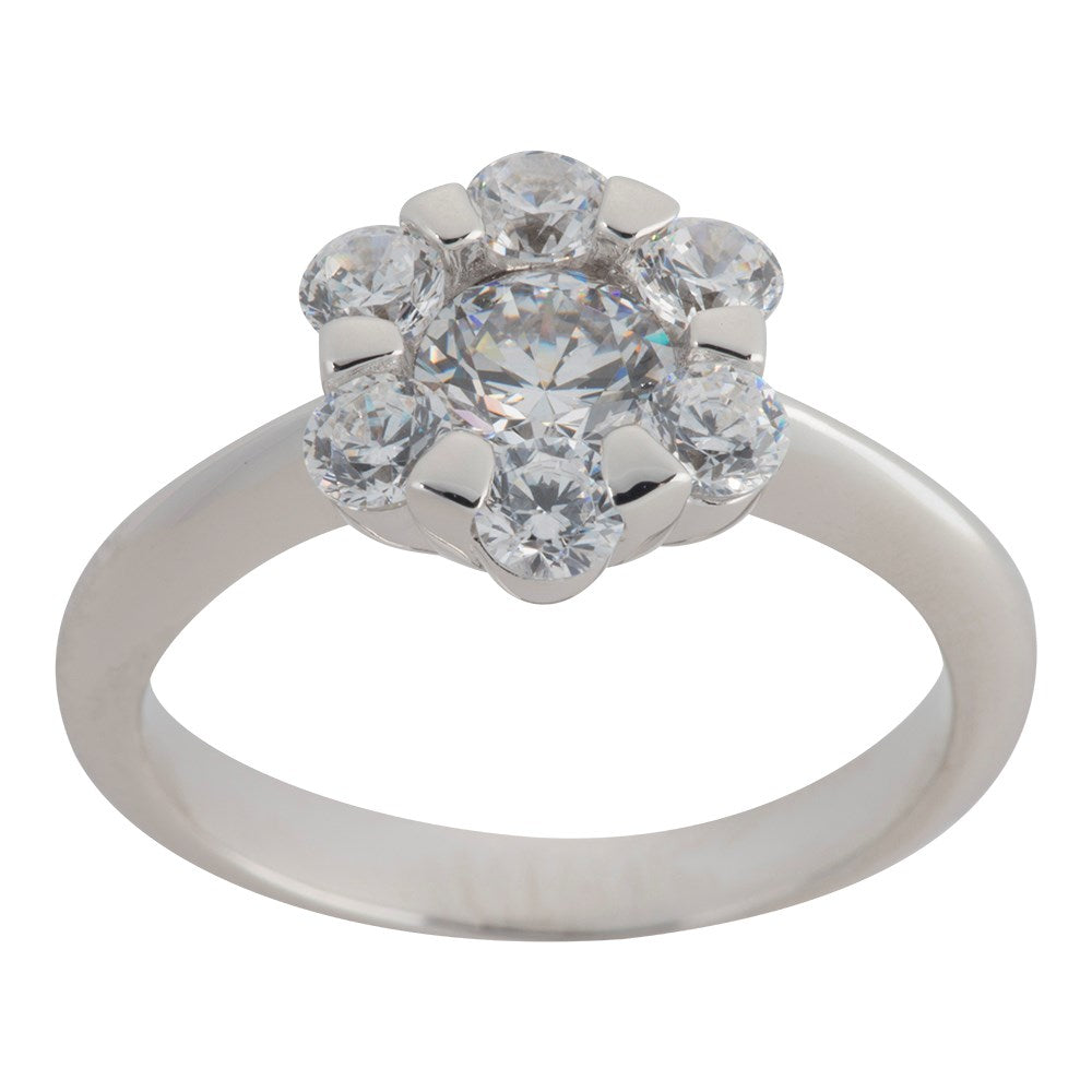 Silver rhd. ring w/ cz
