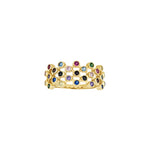 8kt. guldring m/multicolor cz
