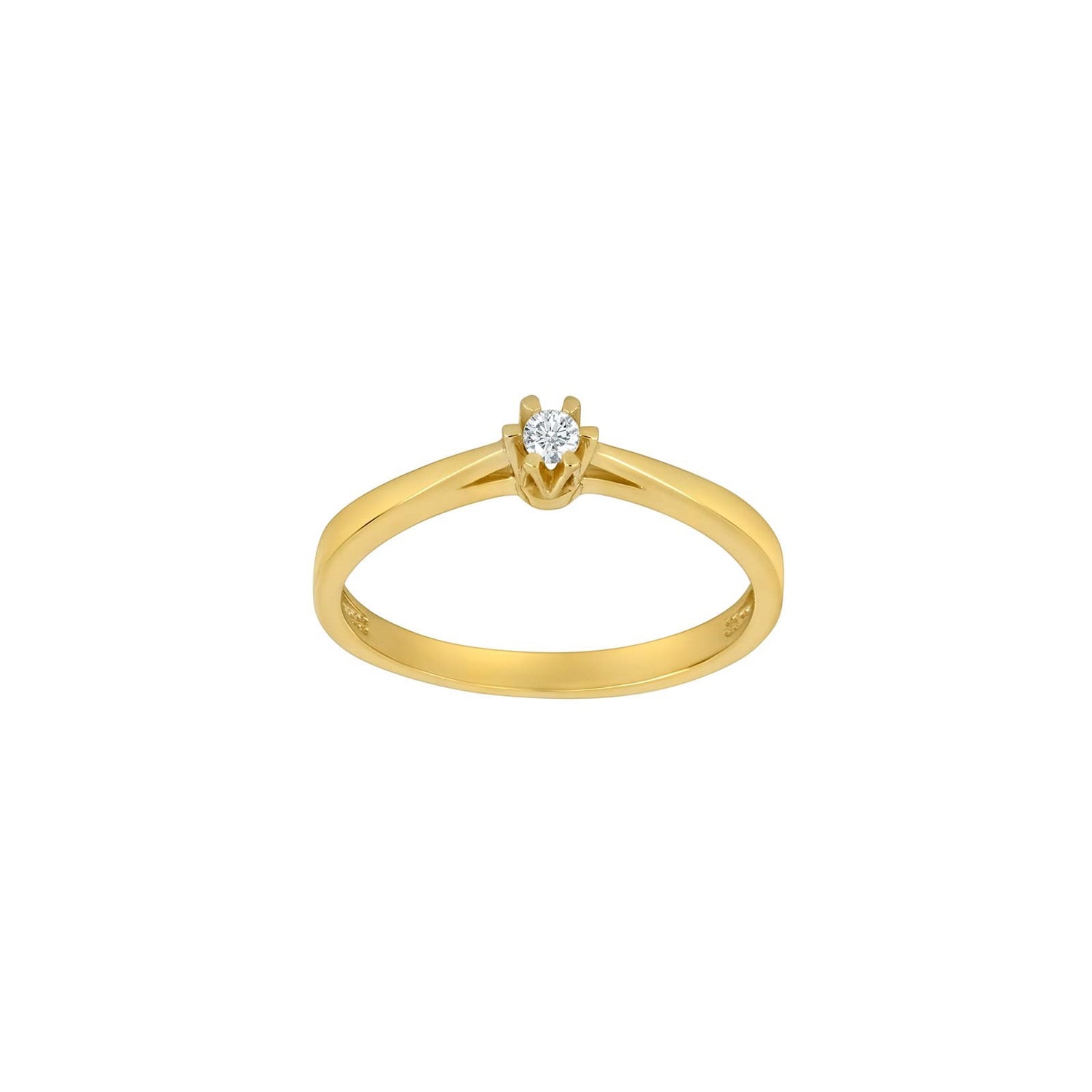 14kt. guldring m/2,5 mm cz i 6 grabber