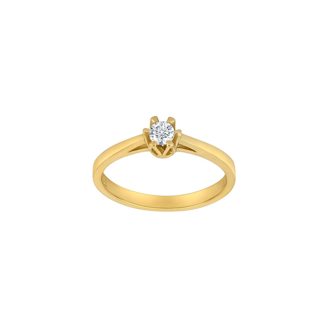 8kt. guldring m/3,5 mm cz i 6 grabber