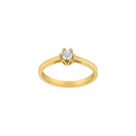 8kt. guldring m/3,5 mm cz i 6 grabber