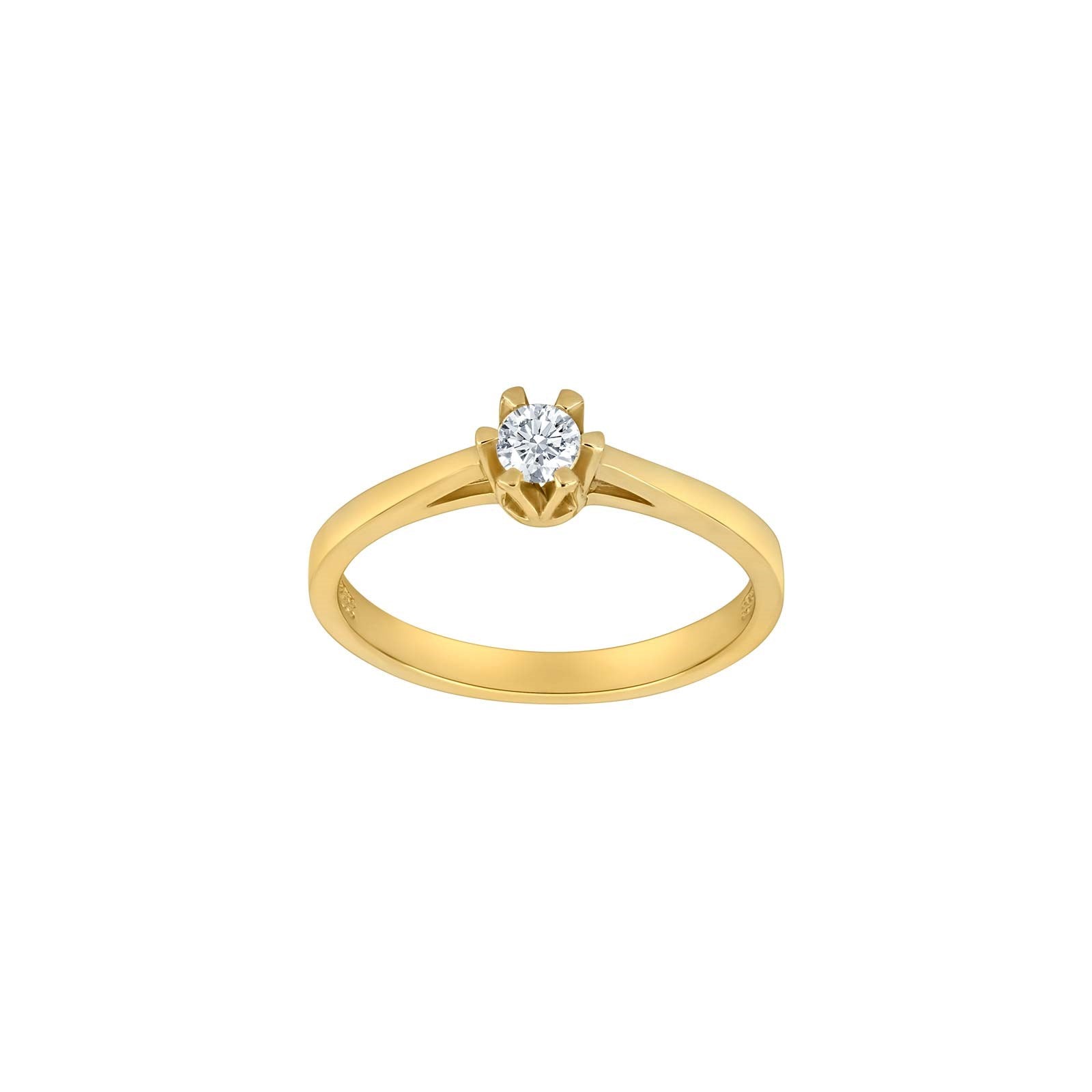 8kt. guldring m/3,5 mm cz i 6 grabber