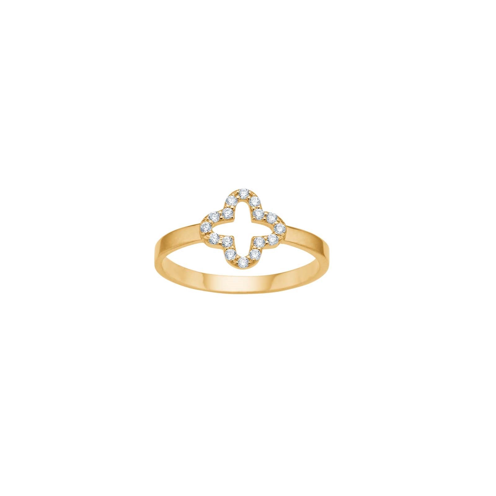 8kt. Goldring Kleeblatt m/cz