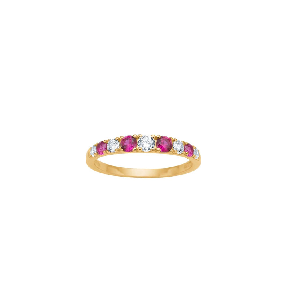 8ct. gold ring w/red cz