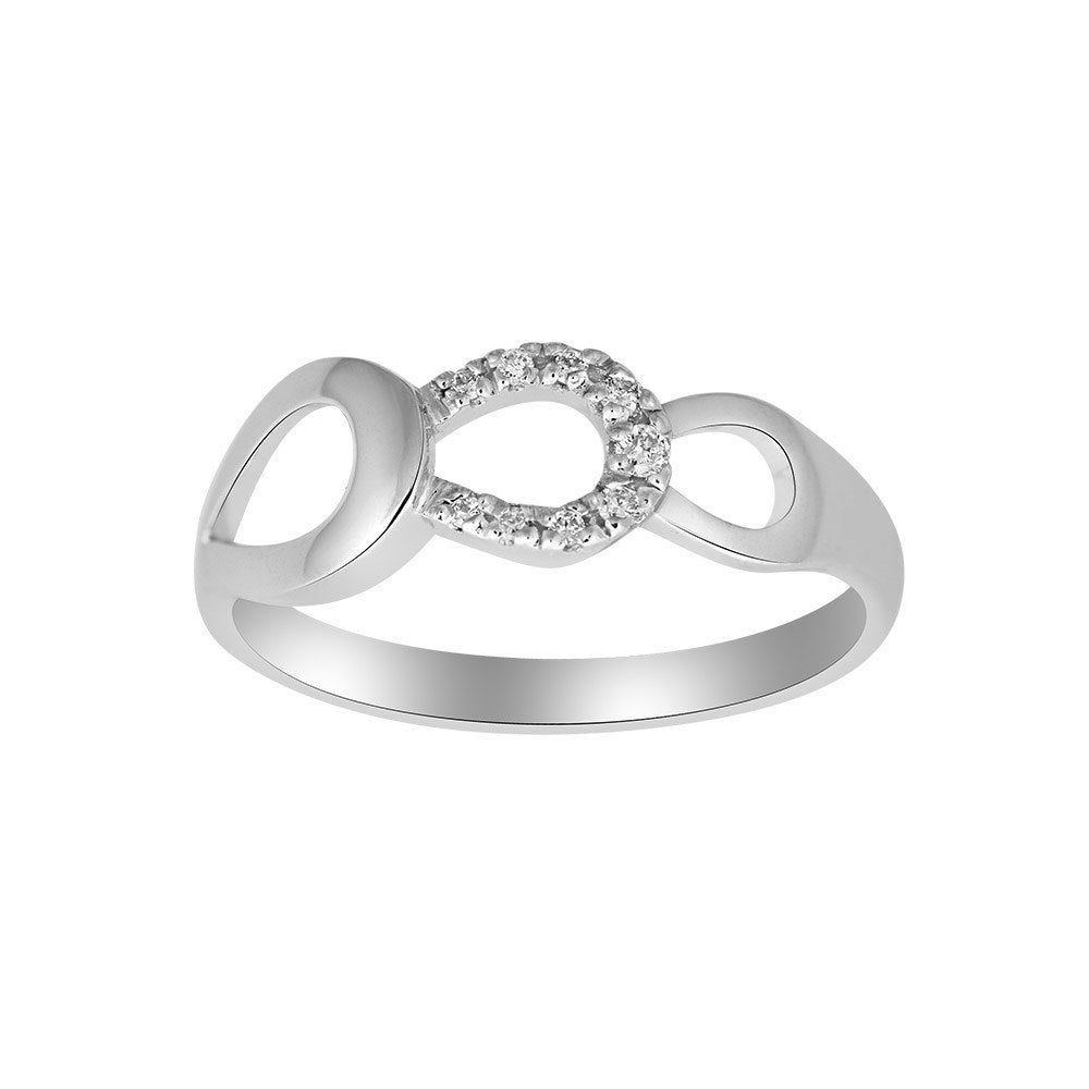 14 kt. white gold ring w. dia. 0.053ct W/SI