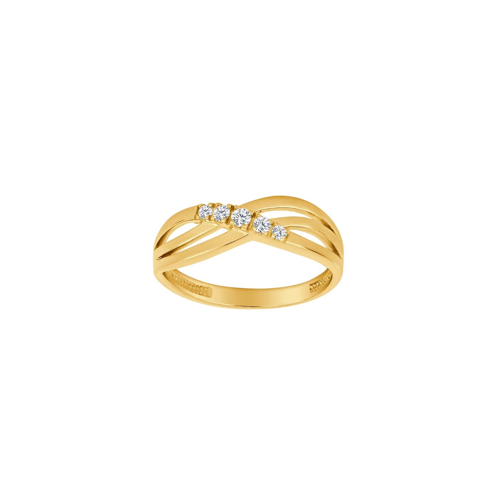 8kt. guldring m/cz