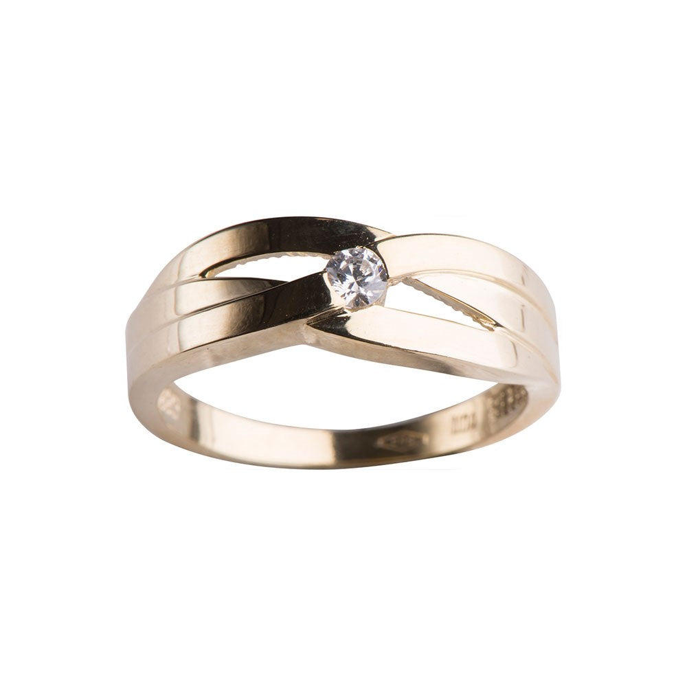 8kt. guldring m/cz
