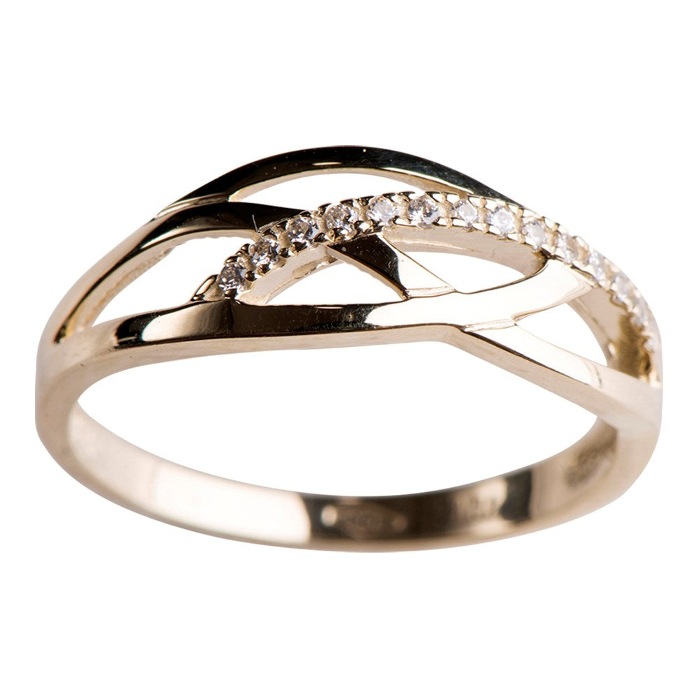 8kt. guldring m/cz