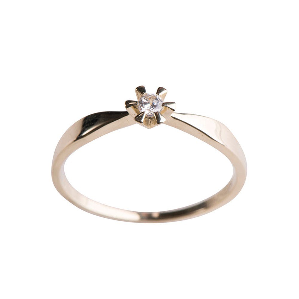 8kt. guldring m/cz