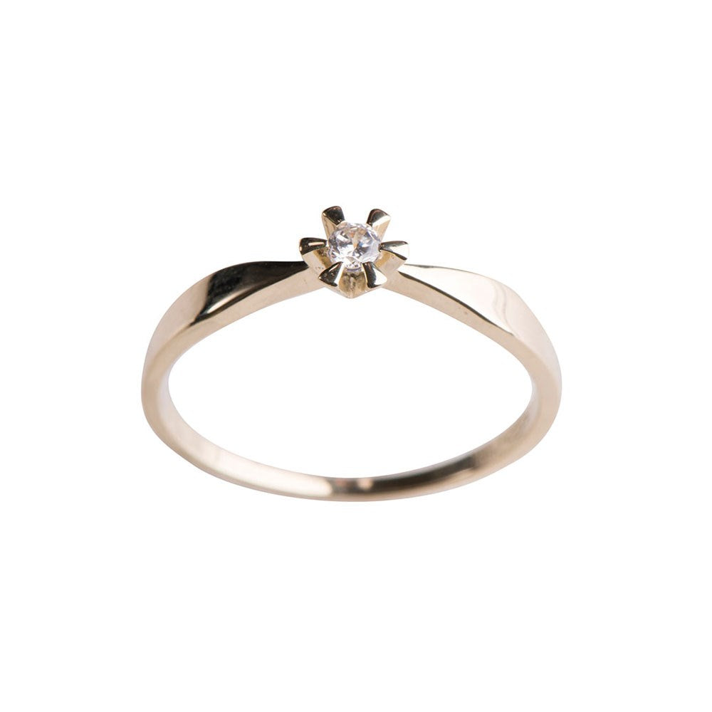 14kt. Goldring m/cz