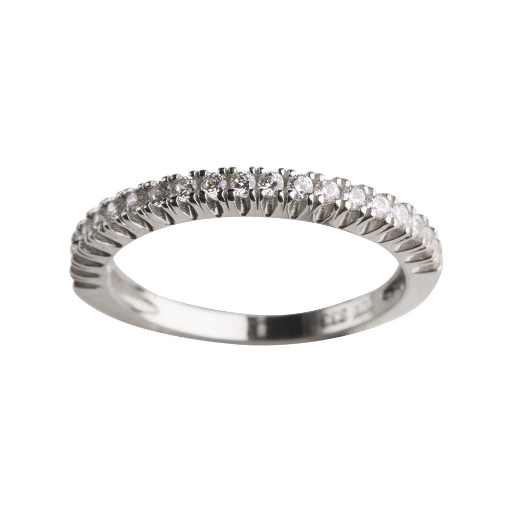 14kt. Weissesgoldring m/cz