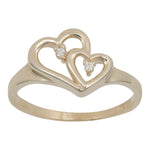 8kt. guldring hjerter m/cz