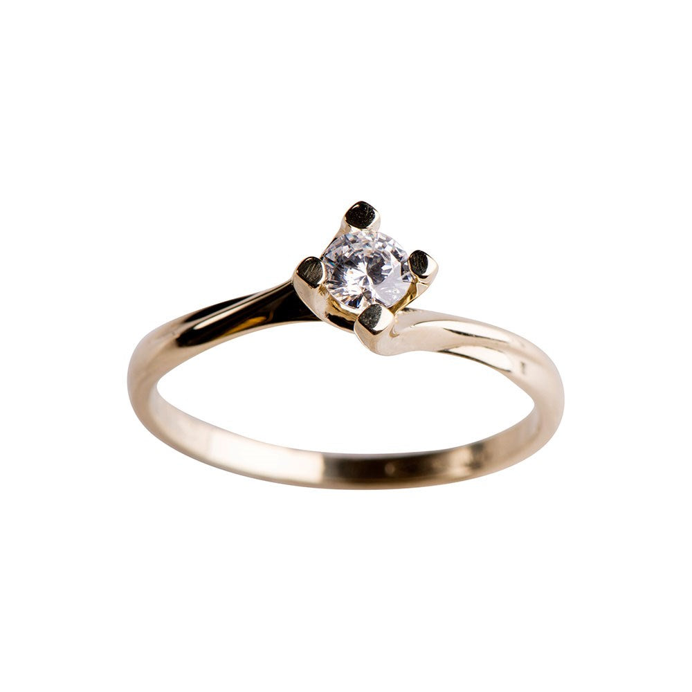 14kt. Goldring m/cz