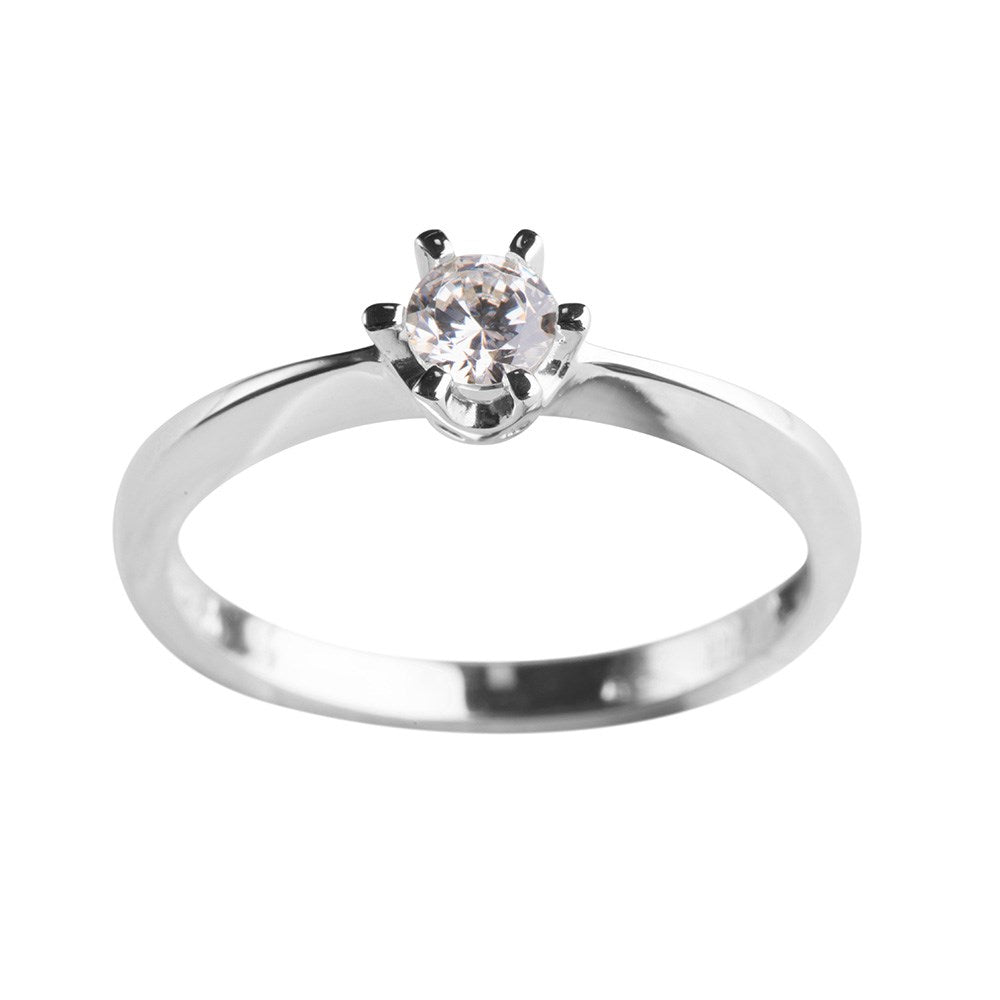 14ct. whitegold ring w/cz