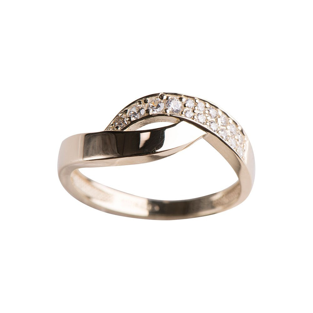8kt. guldring m/cz