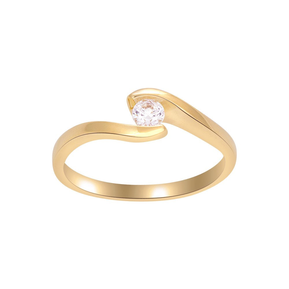 14kt. Goldring m/cz