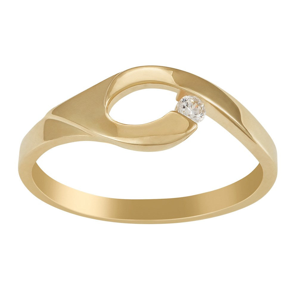 8 kt. guldring m/cz