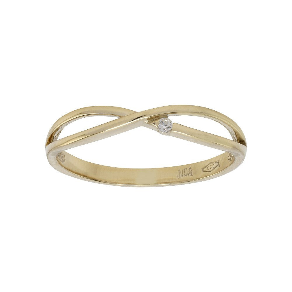 8kt. guldring m/cz