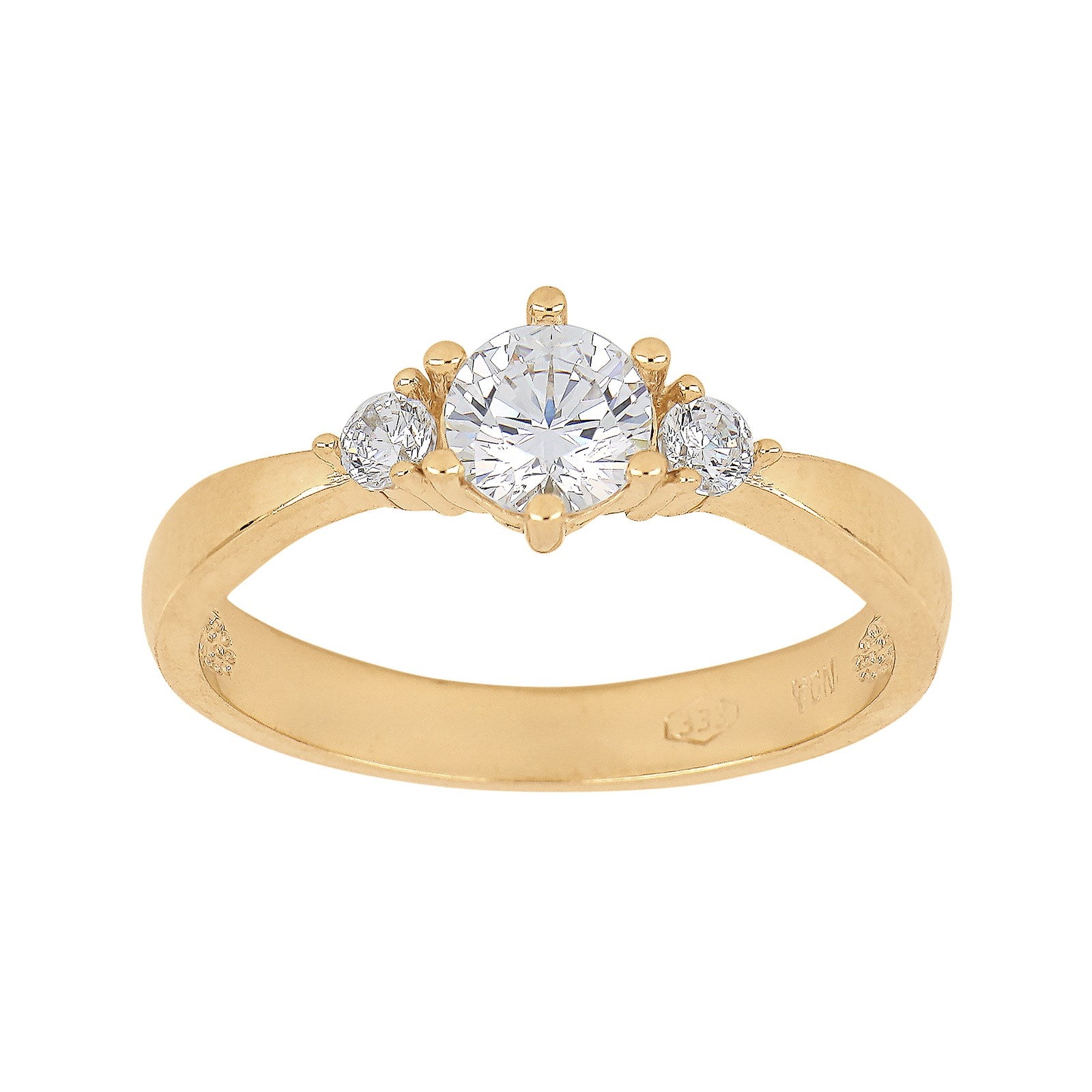 8 kt. guldring m/cz