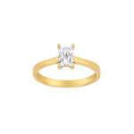 8kt. guldring m/baguette cz