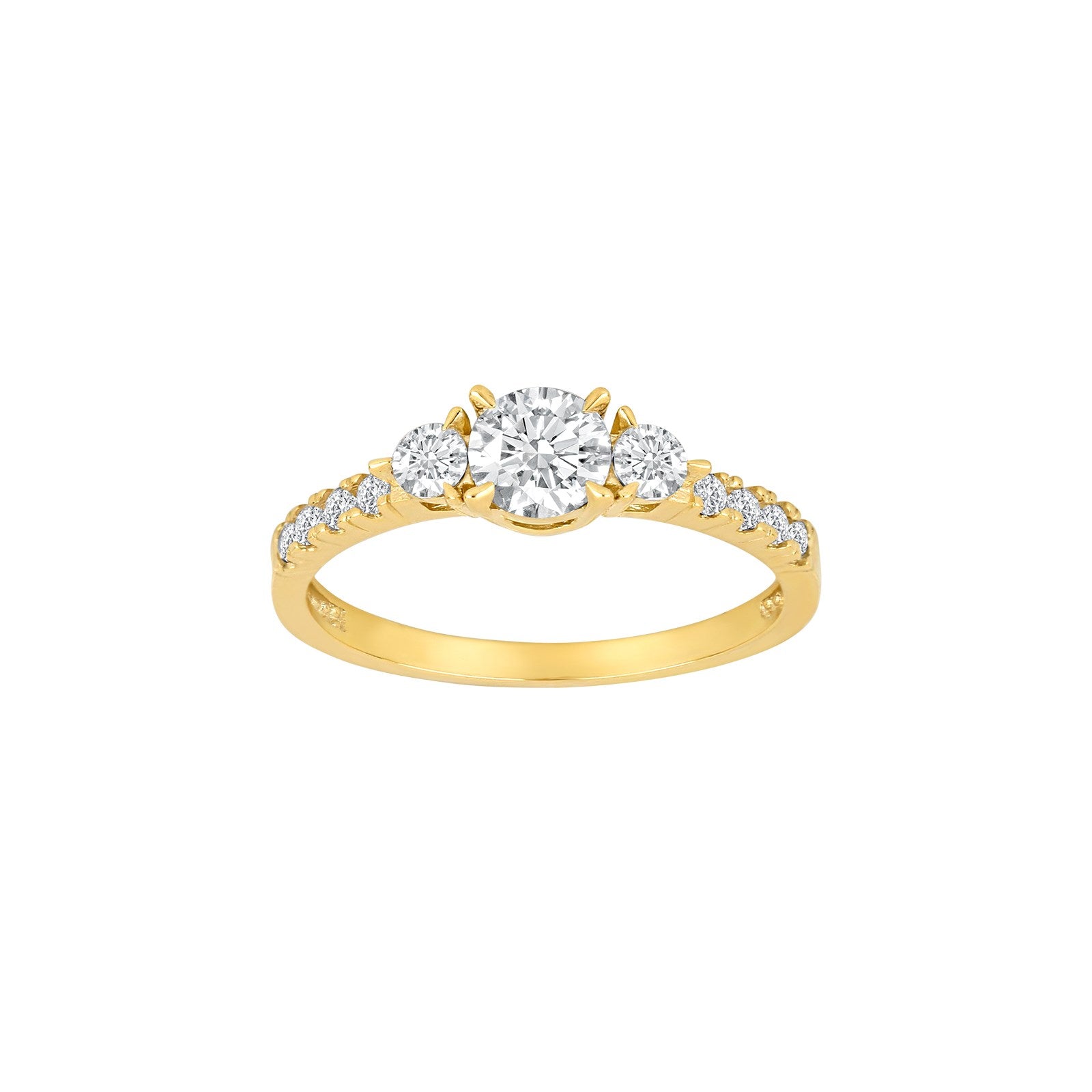 14kt. Goldring m/cz