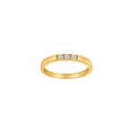 14kt. Gold Trauring m. 3 cz.