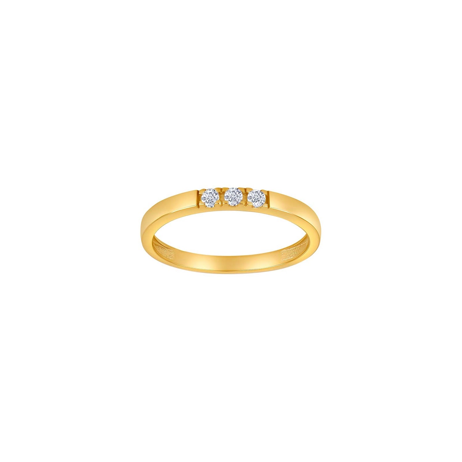14kt. Gold Trauring m. 3 cz.