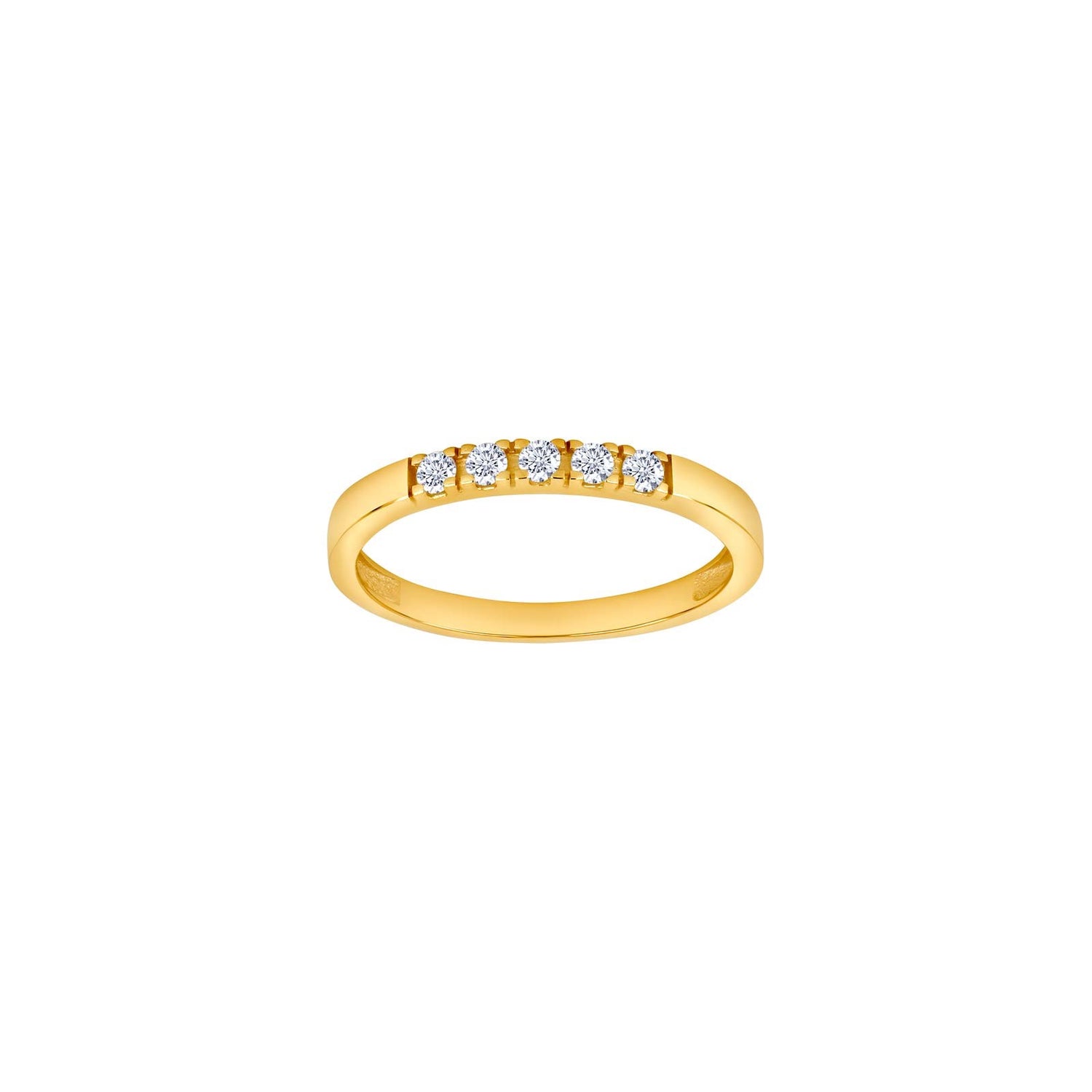 8kt. Gold Trauring m. 5 cz.