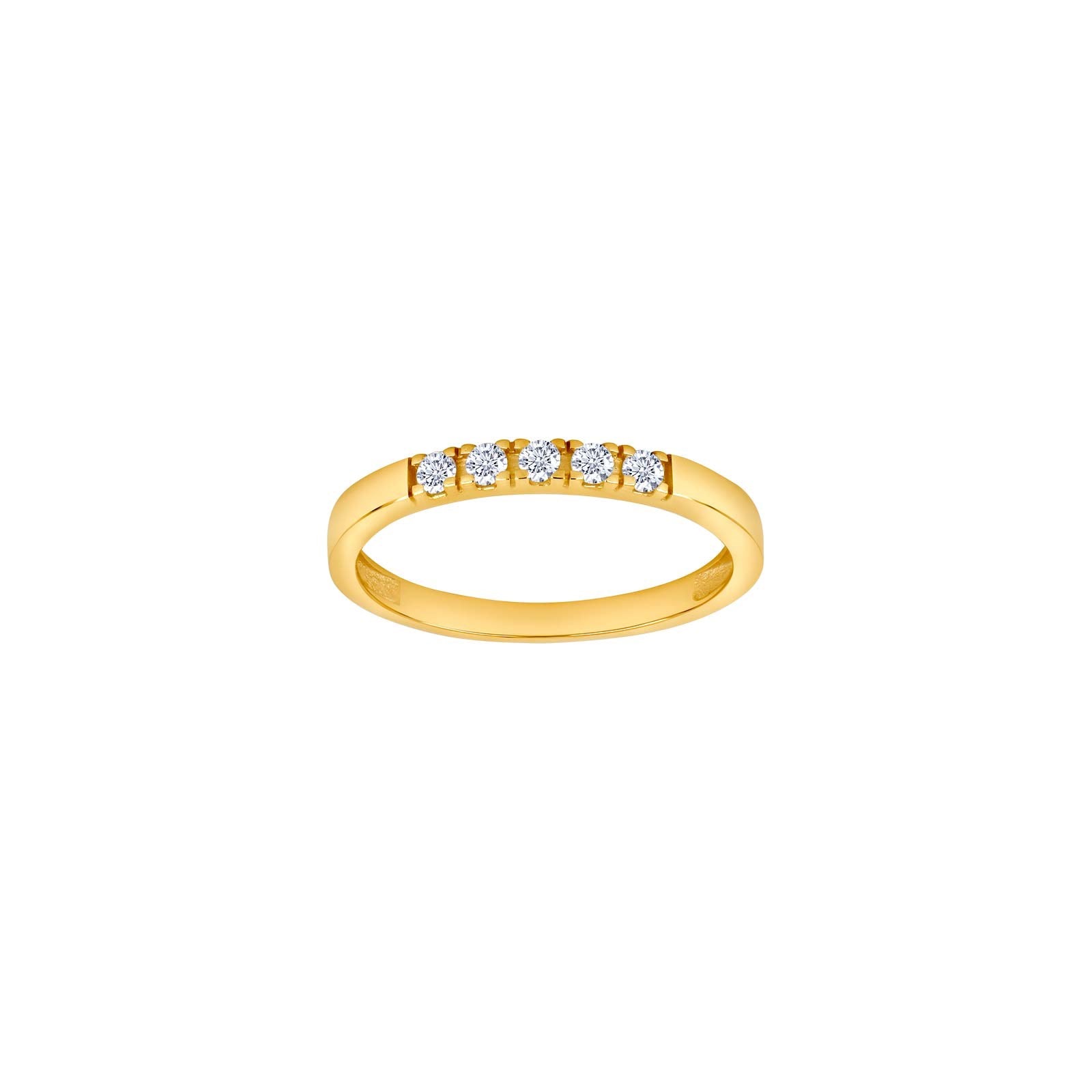 8kt. Gold Trauring m. 5 cz.