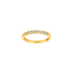 14kt. Gold Trauring m. 7 cz.