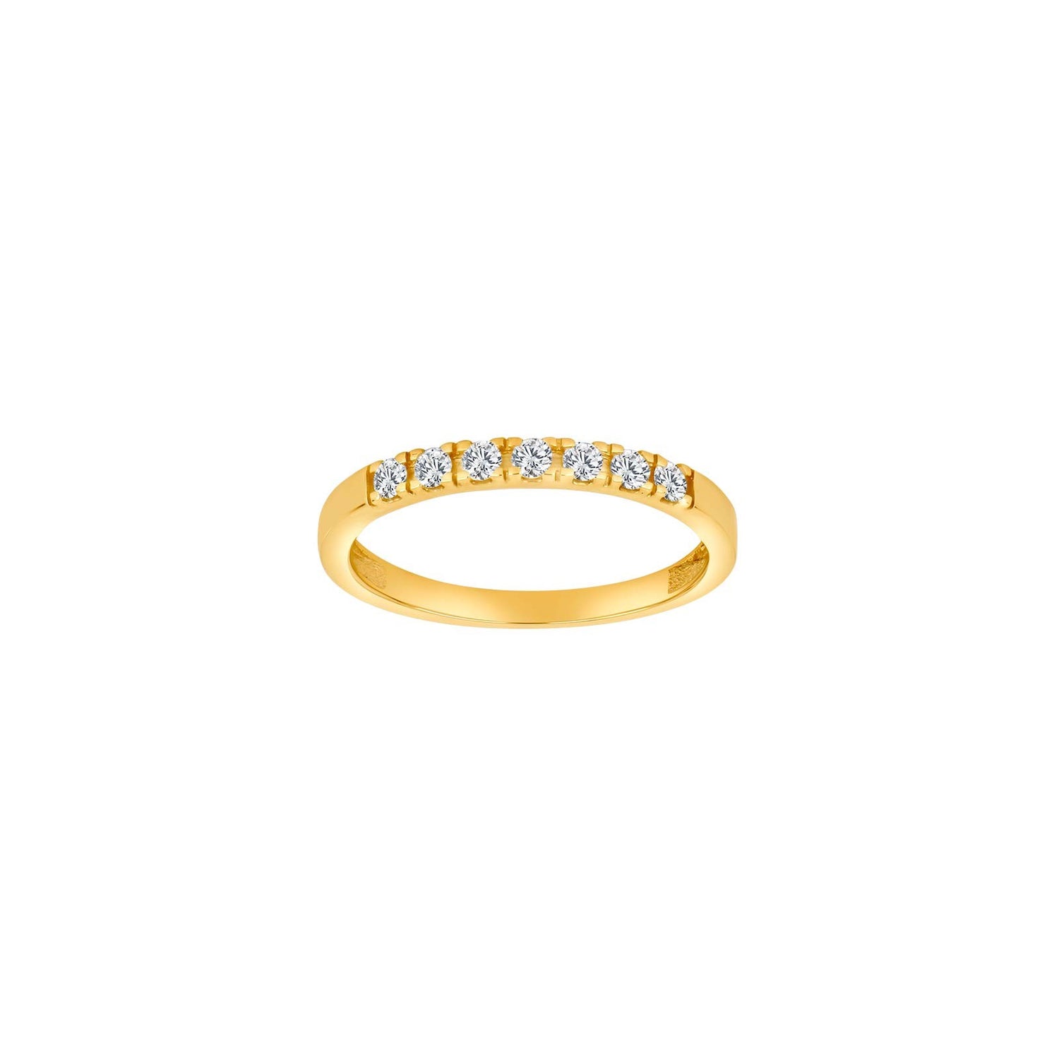 14kt. Gold Trauring m. 7 cz.
