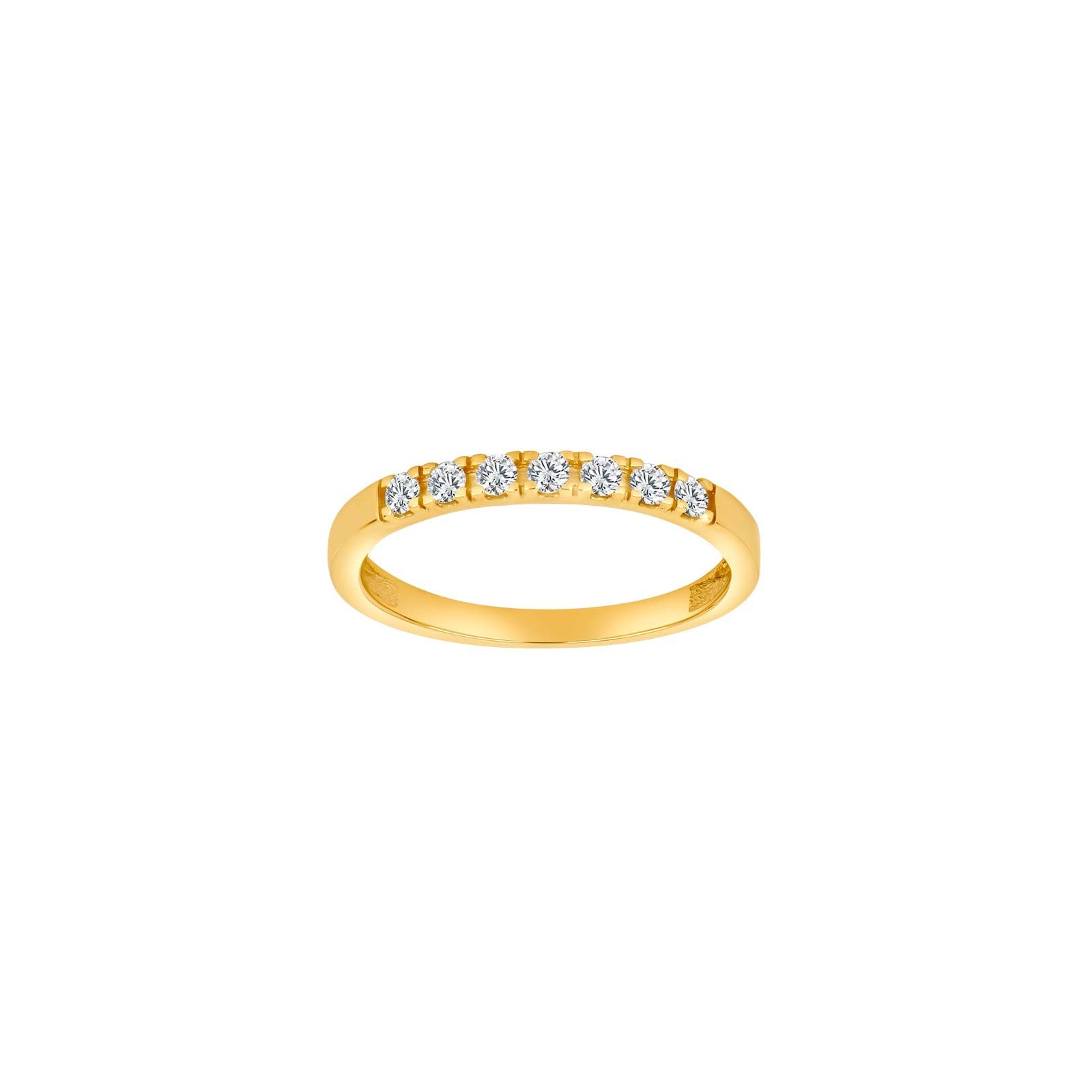 14kt. Gold Trauring m. 7 cz.