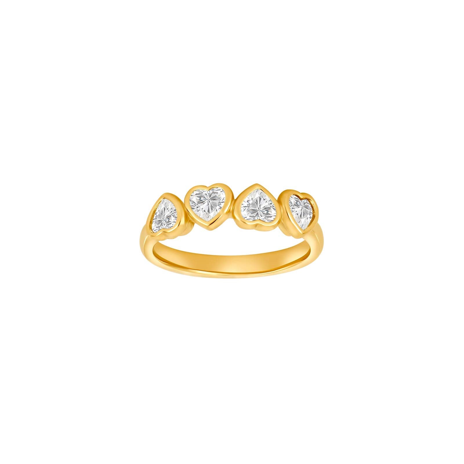 8ct. gold ring w/ hearts cz