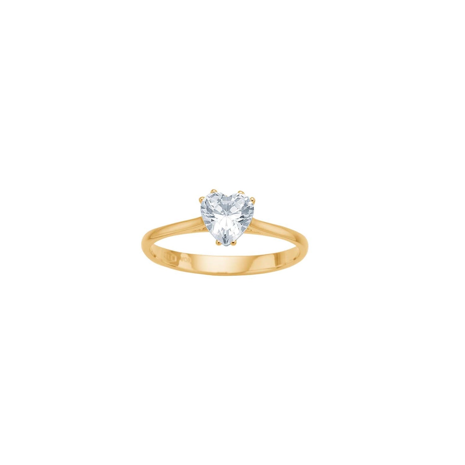 8kt. Goldring Herz m/cz