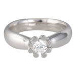 Silver rhd. ring with 4.0mm cz.