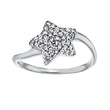 Silver rhd. ring with cz star shaped