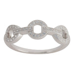 Silver ring rhodium-plated w. vision. zirconia