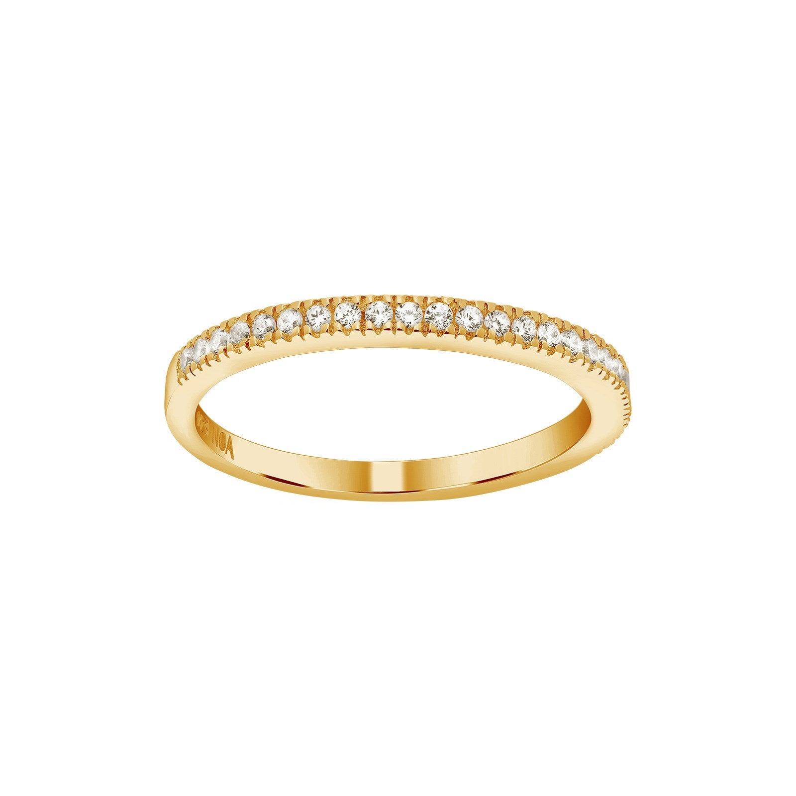 Rhodium-plated silver ring ADINANOR with 1 rk cz