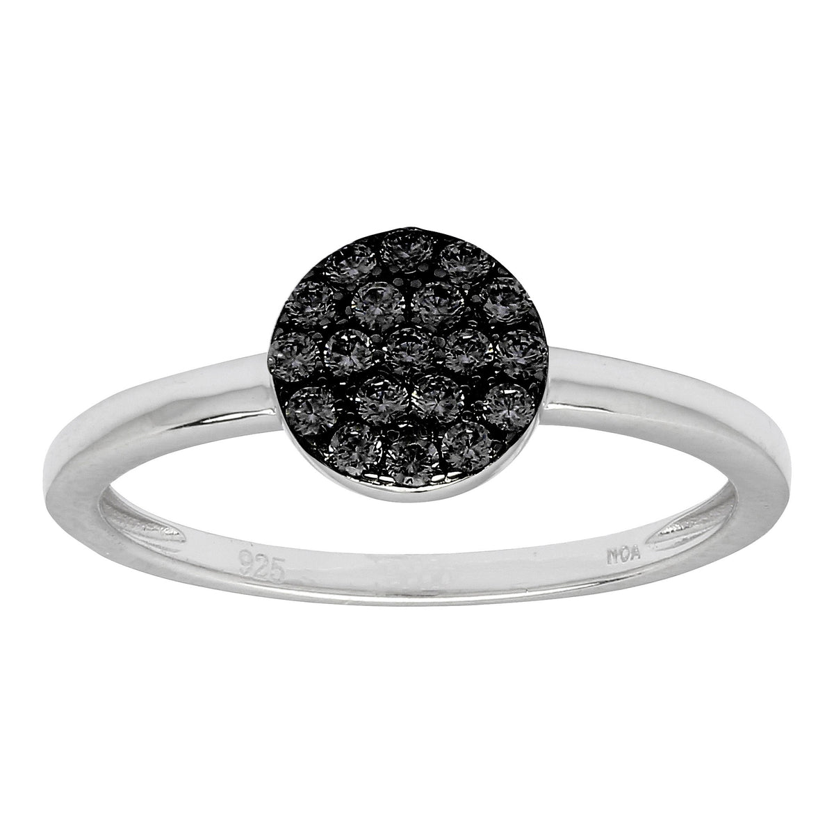 Silberring ANNIENOR Zirkonia rund 6mm - Oxidiert / 60