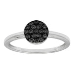 Silberring ANNIENOR schwarzer Zirkonia rund 6mm