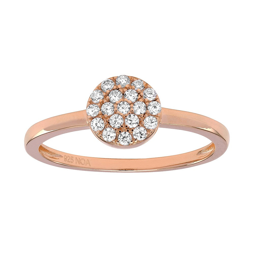 Silberring ANNIENOR Zirkonia rund 6mm - Rosévergoldet / 60